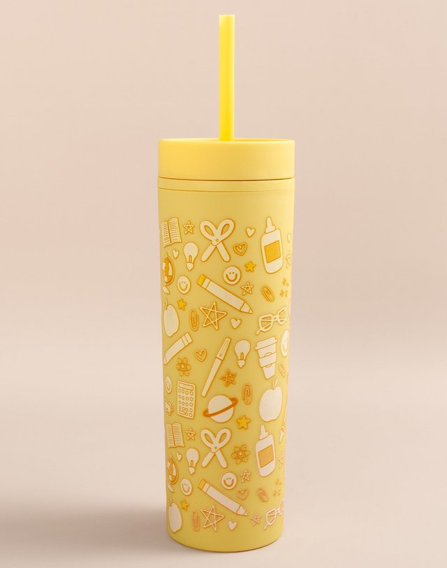 Classroom Icons Acrylic Tumbler - Yellow, 4 of 4