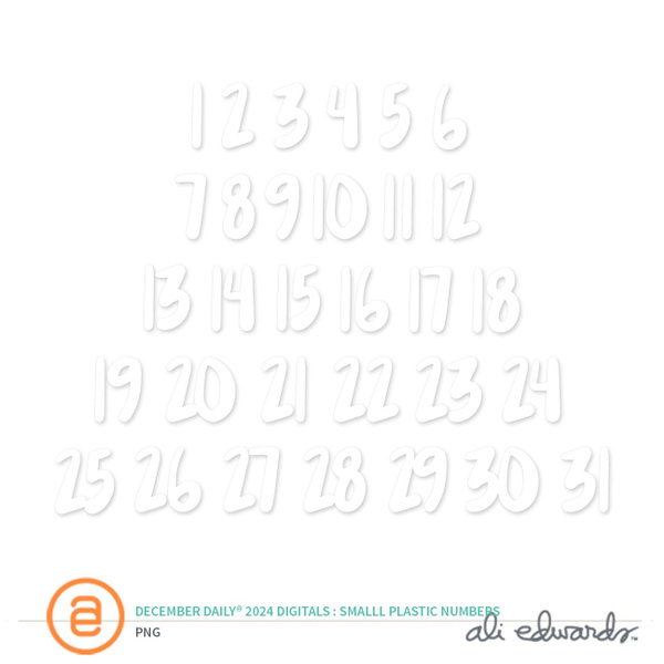 December Daily® 2024 Digital Small Plastic Numbers, 1 of 1