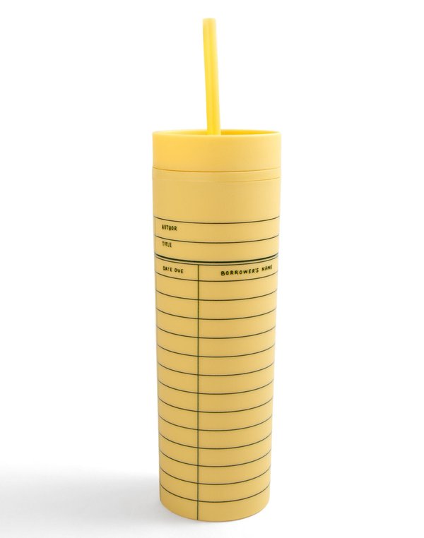 Library Card 16oz Skinny Acrylic Tumbler - Yellow, 3 of 3
