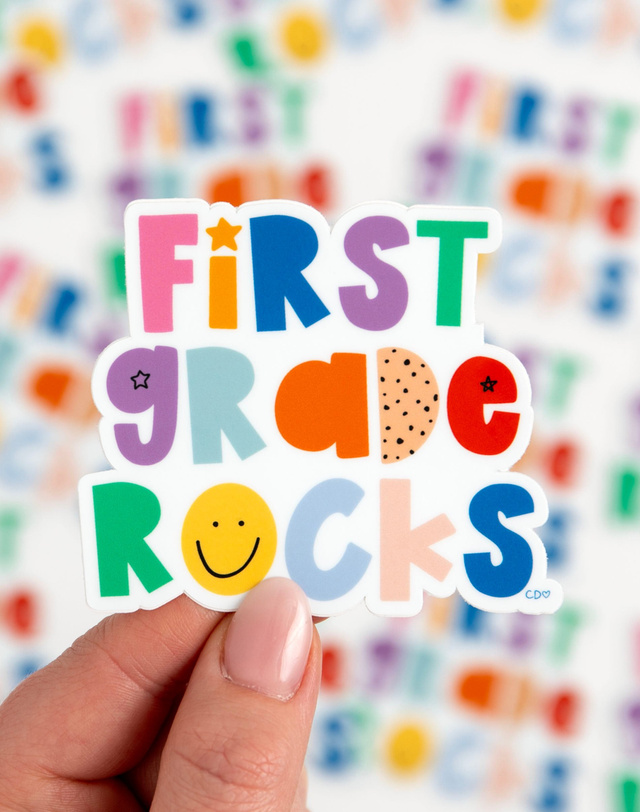 First Grade Rocks Decal Sticker - Callie Danielle Shop