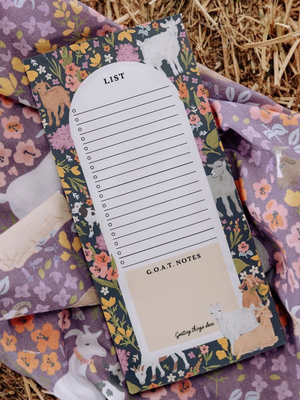 Goat Folk Floral 4×8.5 Market List Notepad, 2 of 7
