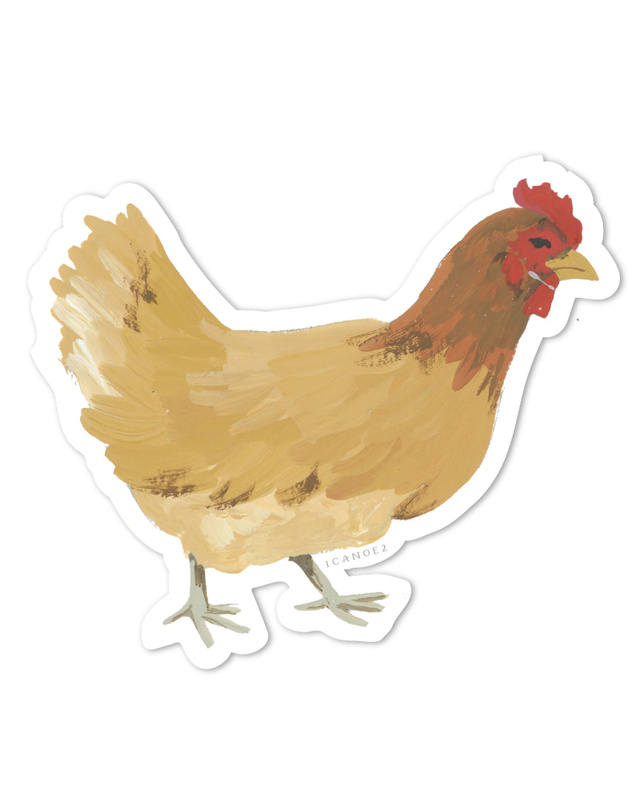 Brown Chicken Decal Sticker, 1 of 2