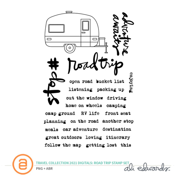 Travel Collection 2021 Digital Road Trip 4×6 Stamp Set, 1 of 1