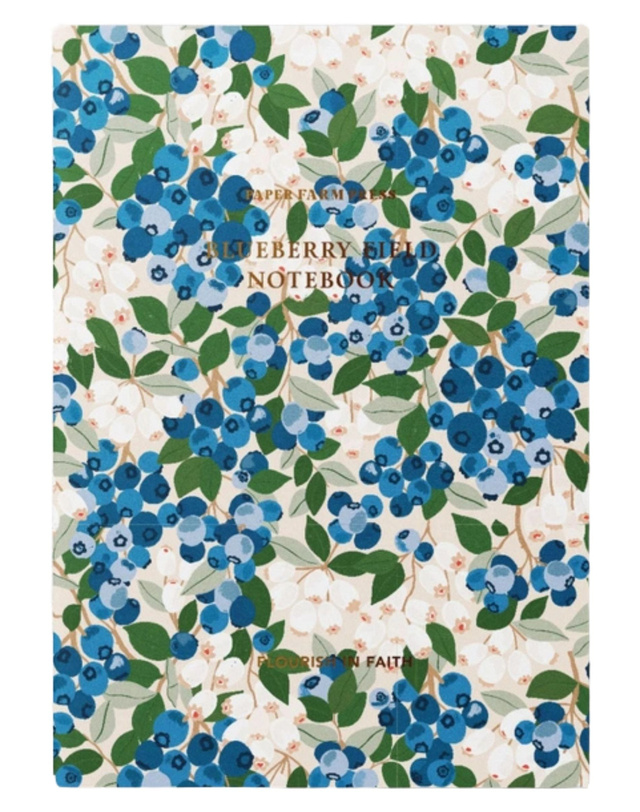Flourish in Faith Blueberry Field Stitched Notebook, 1 of 5