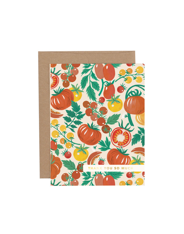 Thank You Very Much Ribbon Tomato Greeting Card, 1 of 1
