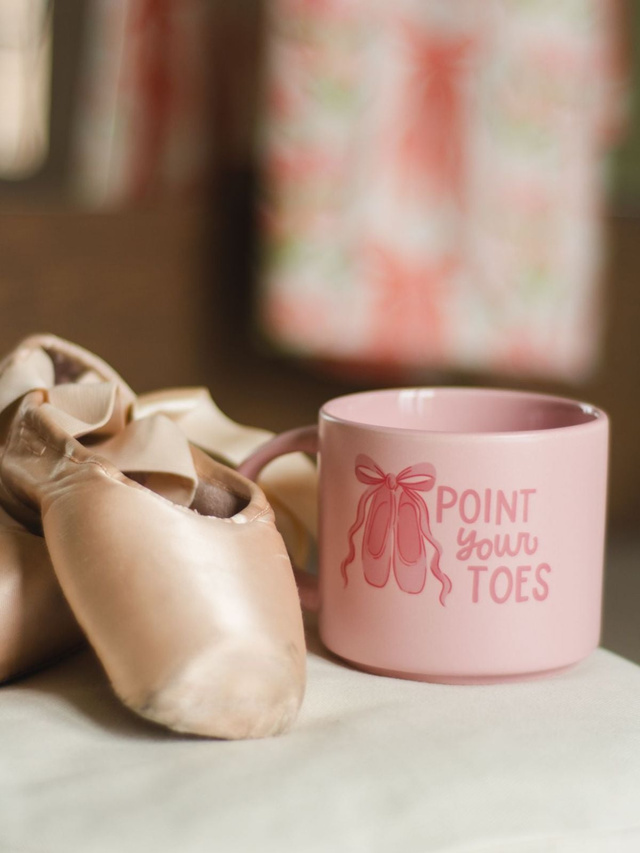 Point Your Toes Ballet Slippers Large Ceramic Coffee Mug, 3 of 4