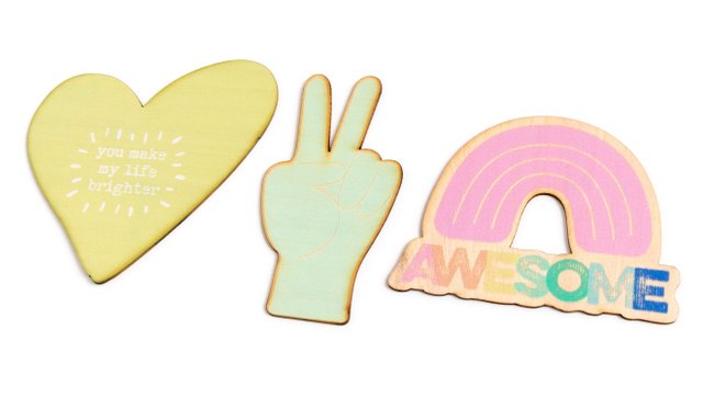 You Make Life Better Painted Wood Veneer Icons, 2 of 2