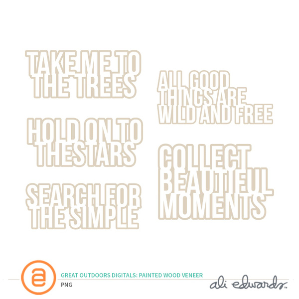 The Great Outdoors Digital Wood Veneer Embellishments, 1 of 1