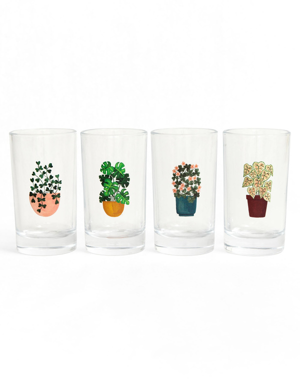 Houseplants Mini Juice Glass Set, 4 of 8