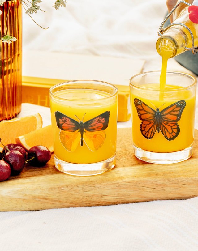 Butterfly 7.5oz Short Juice Glass Set, 3 of 8