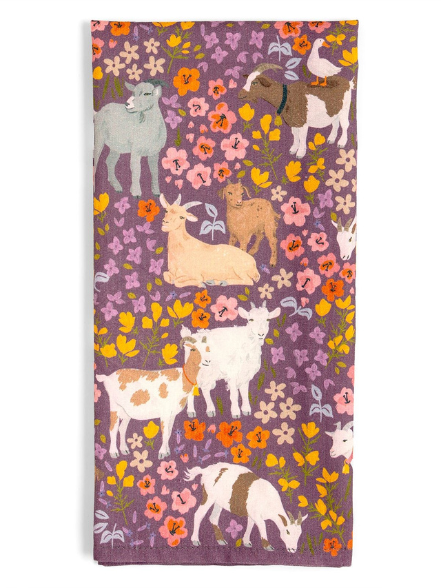 Goats & Flowers Tea Towel, 3 of 6