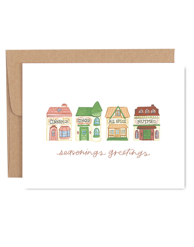 Seasons Greetings Spice Jars Greeting Card, 1 of 1