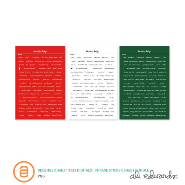 December Daily® 2023 Digital Phrase Sticker Sheet Bundle, 1 of 1