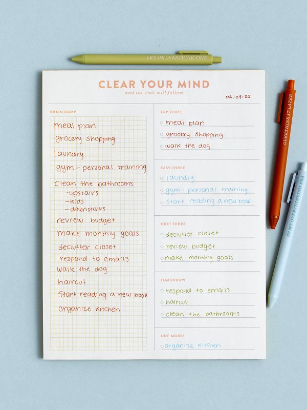 Clear Your Mind Brain Dump 8.5×11 Notepad, 3 of 3