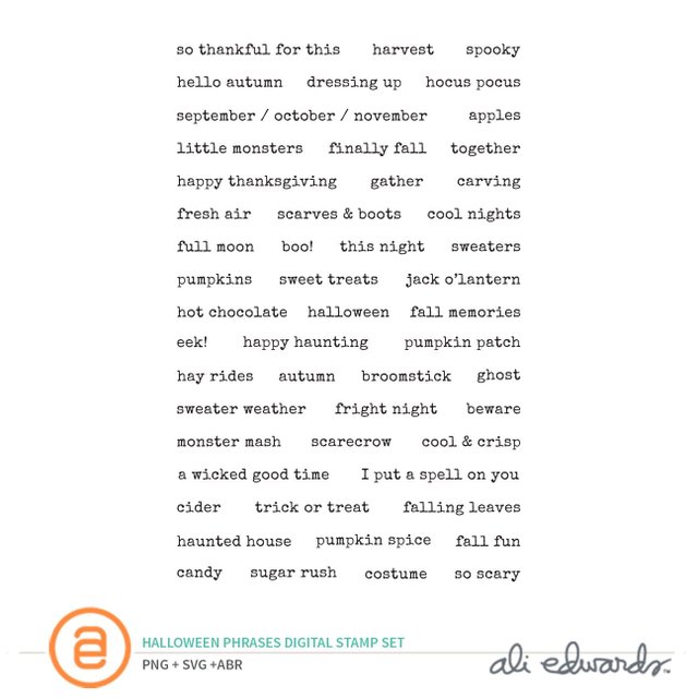Halloween Phrases Digital Stamp Set, 1 of 1