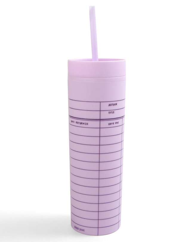 Library Card 16oz Skinny Acrylic Tumbler - Lilac, 3 of 4