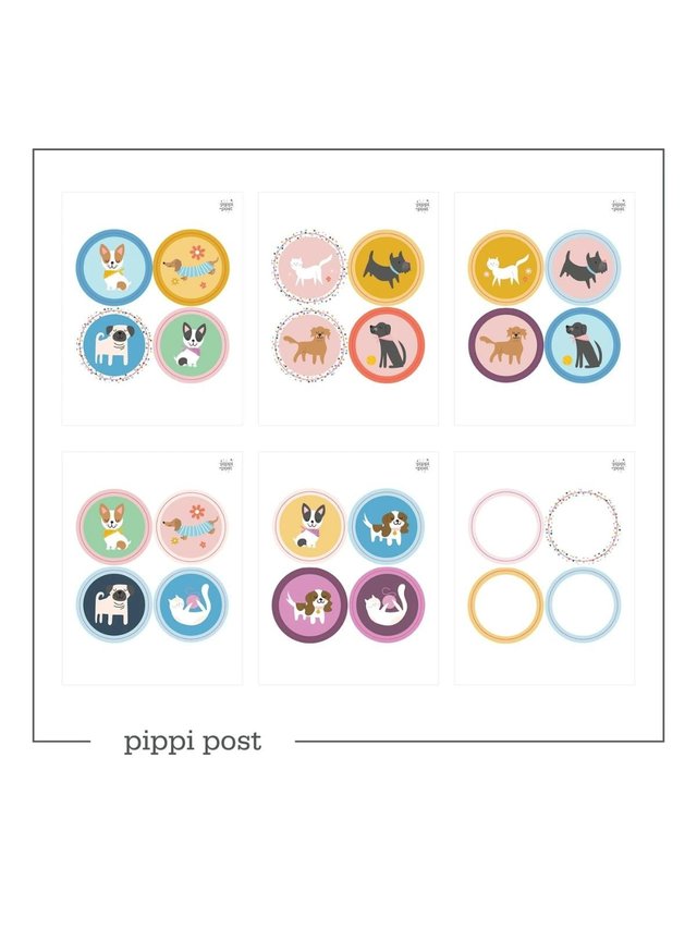 Pawsitivity Digital Printable Circle Cards, 1 of 1