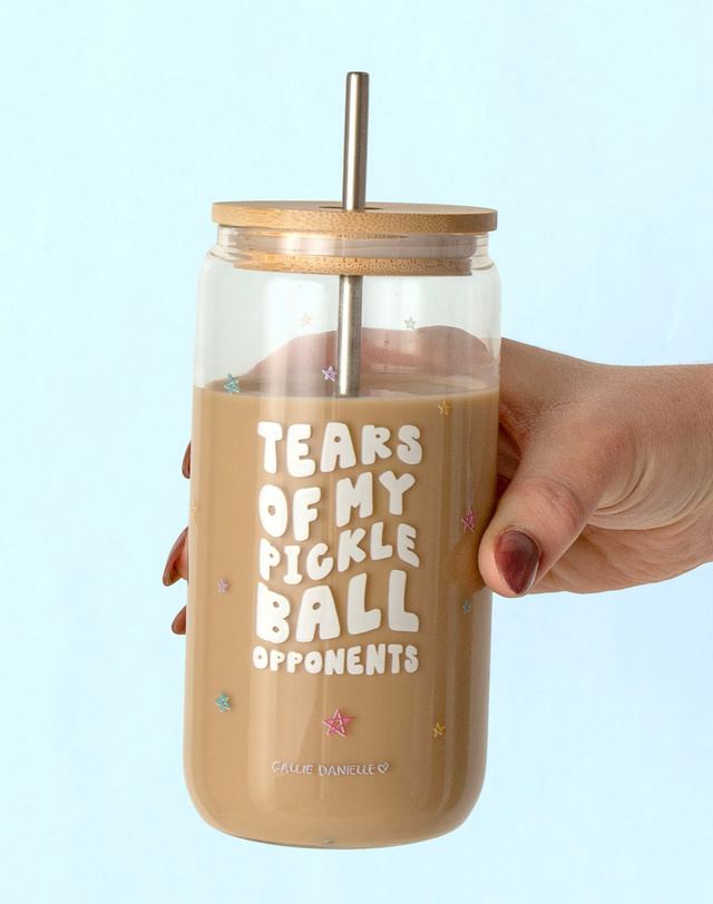 Tears of My Pickleball Opponents Glass Can, 1 of 2