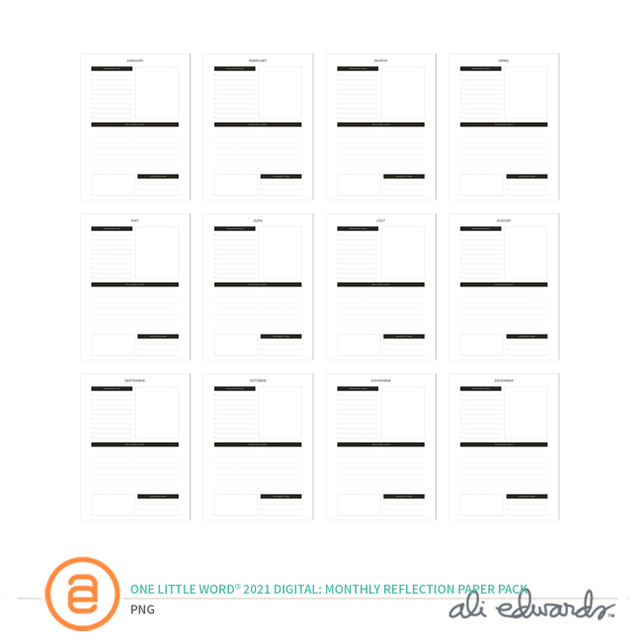 One Little Word® 2021 Digital Monthly Reflection Paper Pack, 1 of 1