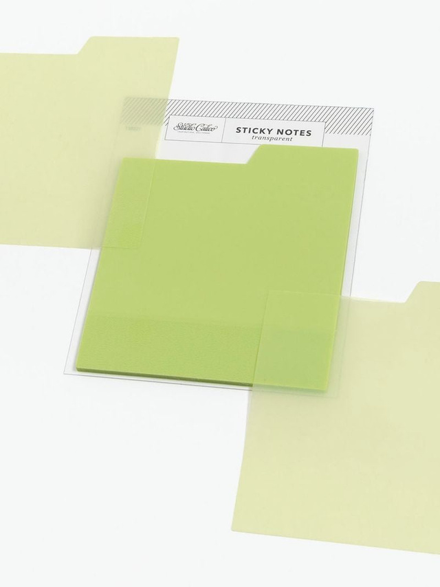 Tabbed Transparent Sticky Notes - Green, 3 of 4