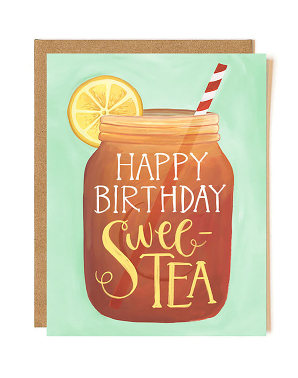 Birthday Sweet Tea Greeting Card, 1 of 1