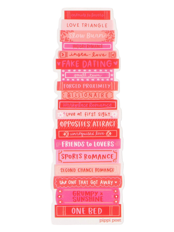 Romance Tropes Book Stack Transparent Bookmark, 2 of 2