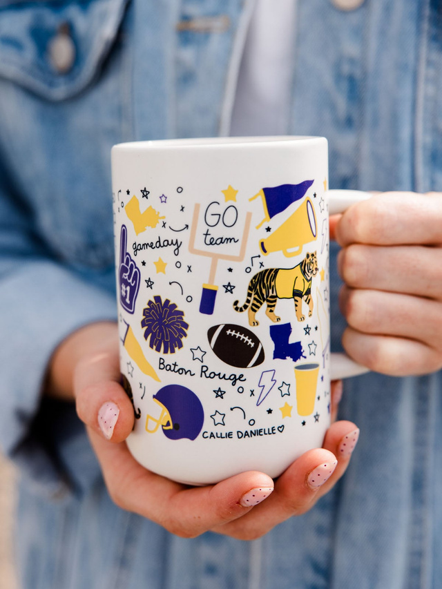 Baton Football Game Day Tall Ceramic Mug, 1 of 3