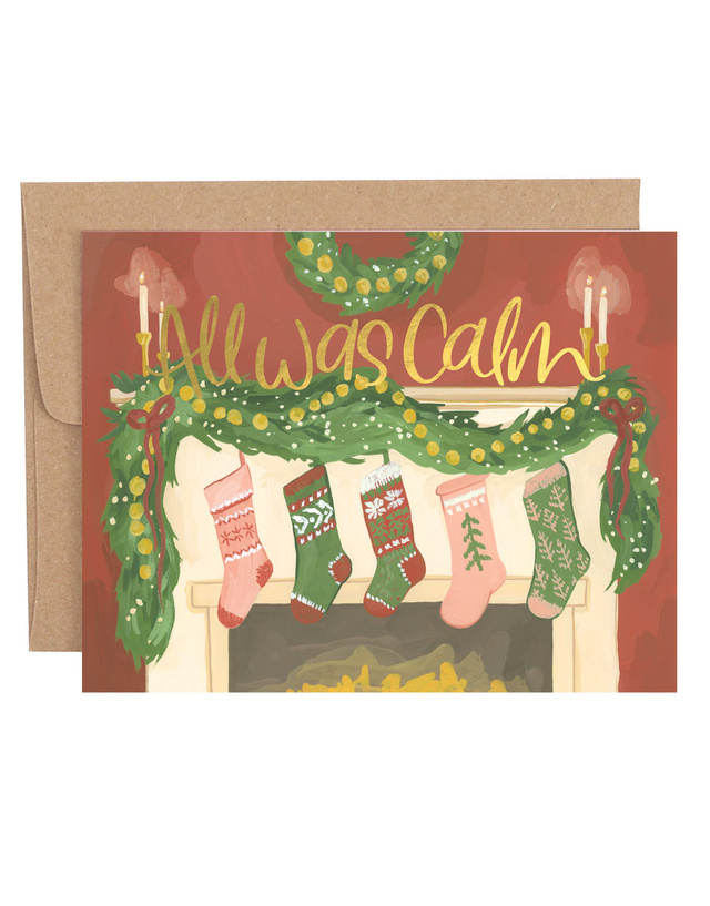 All Was Calm Holiday Greeting Card, 1 of 1