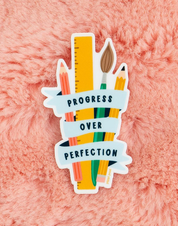 Progress Over Perfection Decal Sticker, 2 of 4