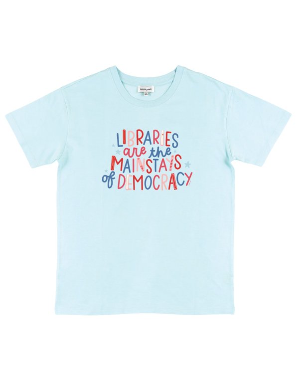 Libraries Are The Mainstays Of Democracy  Tee - Chambray, 4 of 4