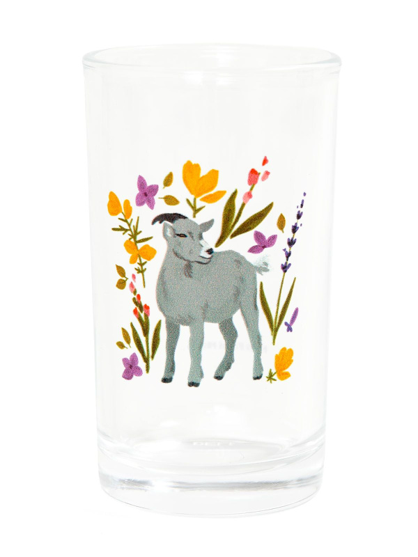 Gray Goat Folk Floral Mini Juice Glass, 1 of 5