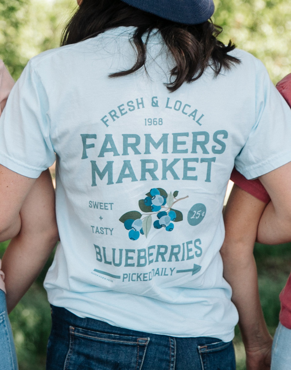 Blueberry Field Farmers Market Tee - Chambray, 6 of 6