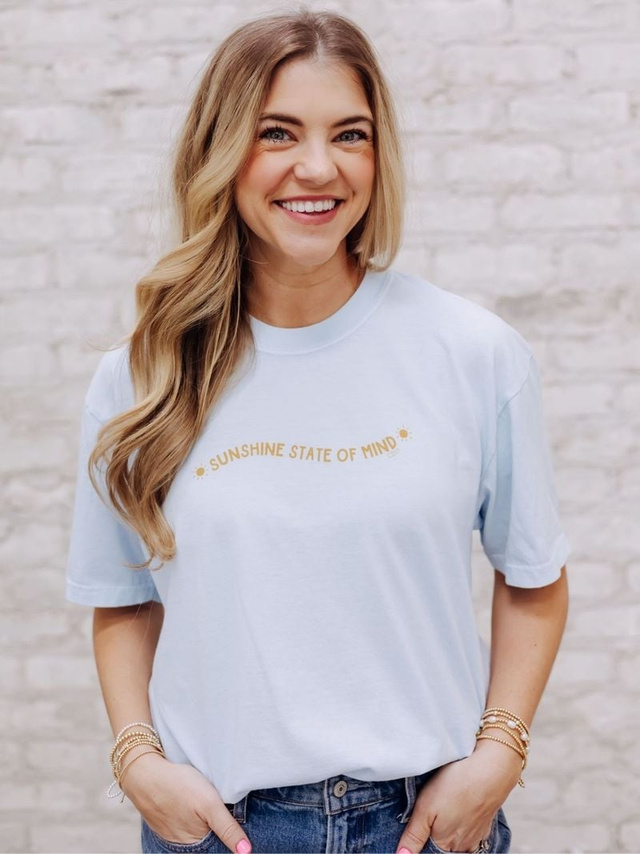Sunshine State of Mind Coastal Tee - Chambray, 1 of 5
