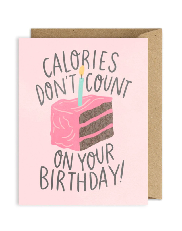 Calories Don't Count Cake Greeting Card, 1 of 2