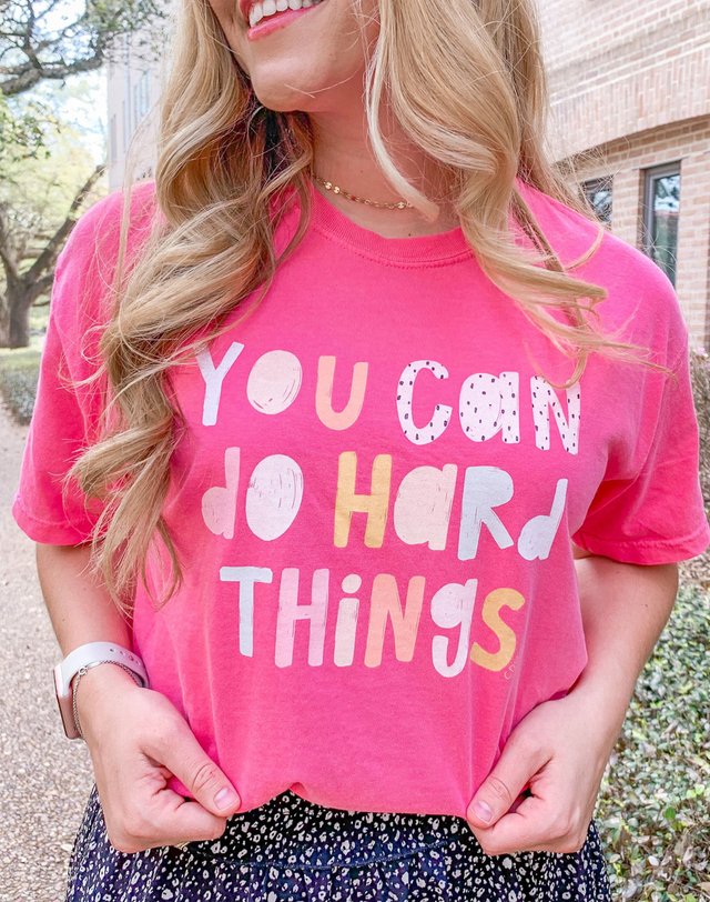 You Can Do Hard Things Tee - Crunchberry, 2 of 5