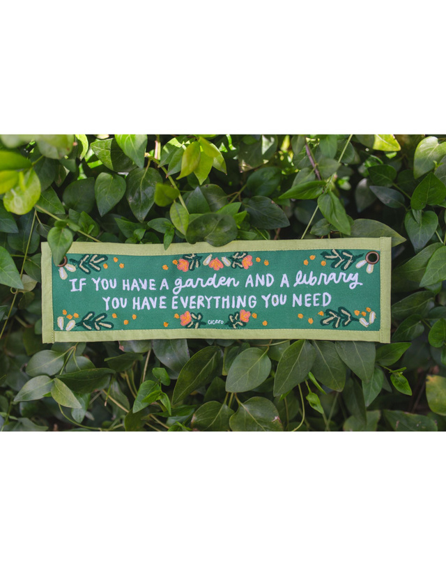 Garden And A Library Canvas Banner, 1 of 4