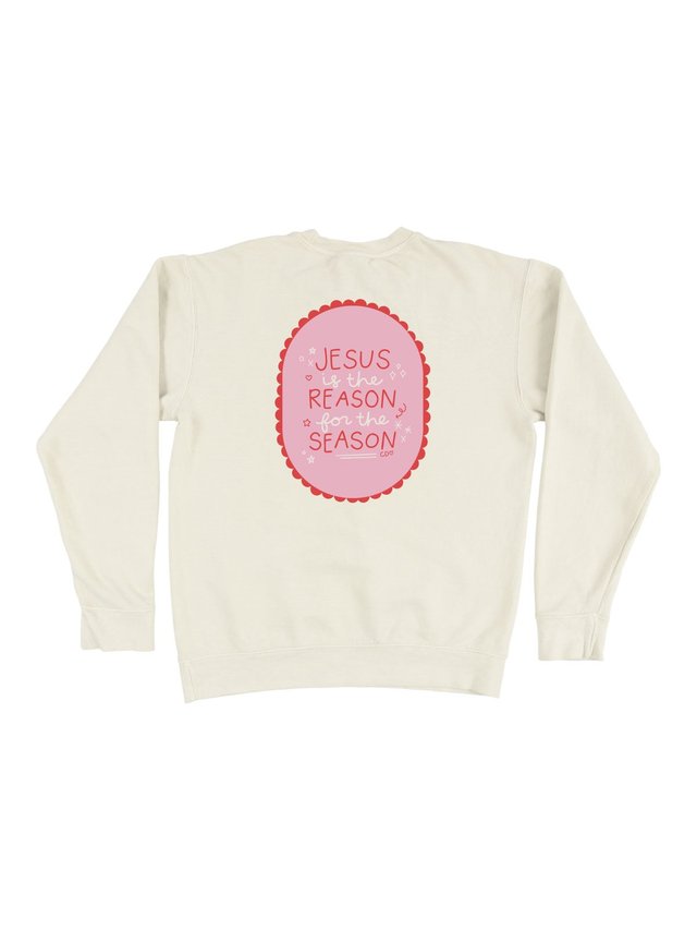 Jesus Is The Reason Christmas Sweatshirt - Ivory, 1 of 2