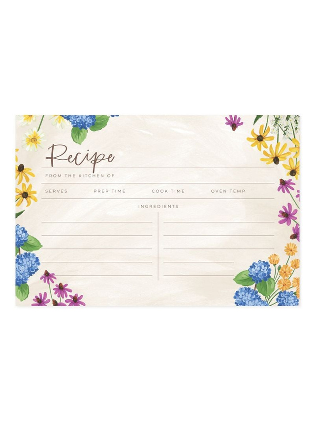 Vintage Blooms Floral Recipe Cards, 1 of 2