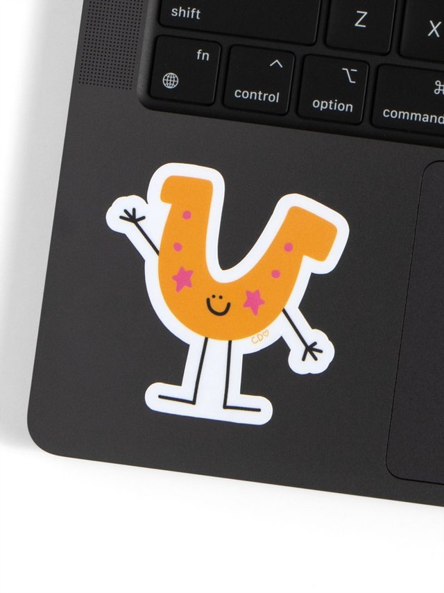 Happy Horseshoe Doodle Friend Decal Sticker, 2 of 2