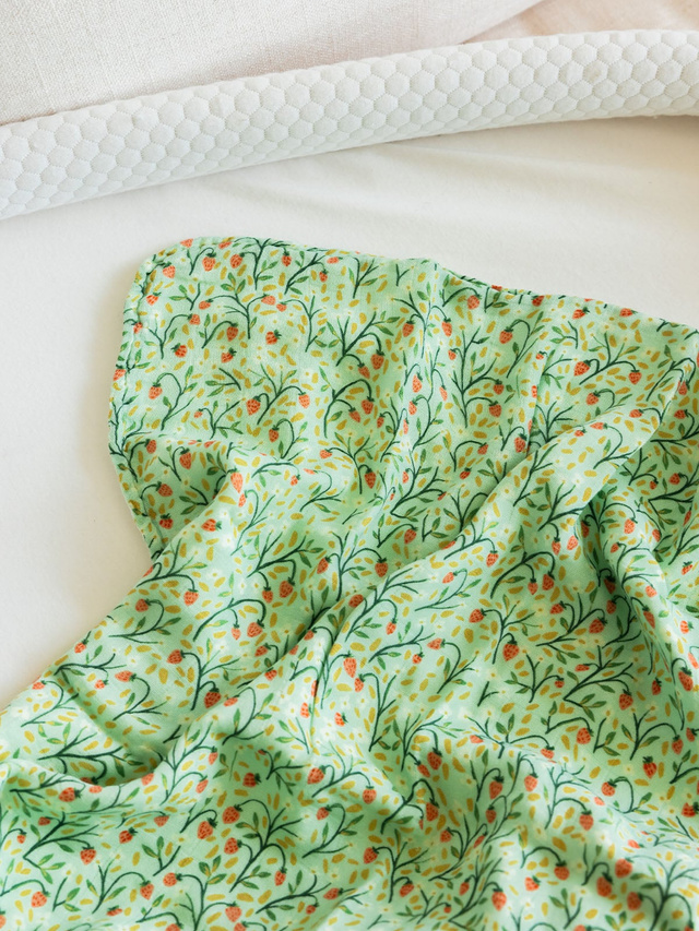 Strawberry Meadow Baby Burp Cloths – Muslin Set of 2, 1 of 3