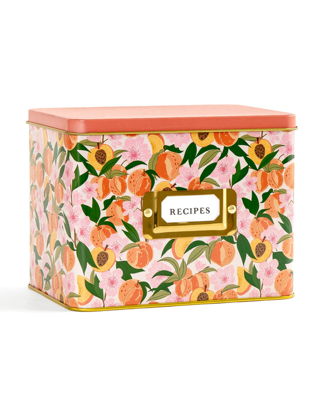 Peach Blossom Tin Recipe Box, 5 of 6