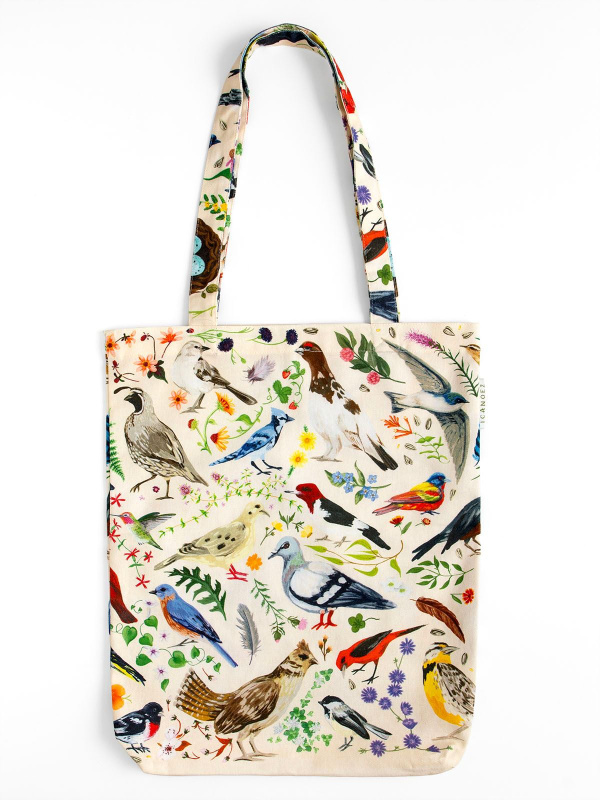 Feathered Friends Birds & Florals Tote Bag, 2 of 4