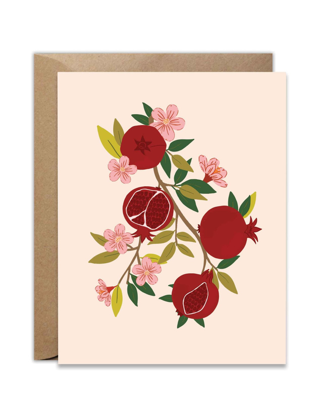 Pomegranate Pattern Greeting Card, 1 of 1