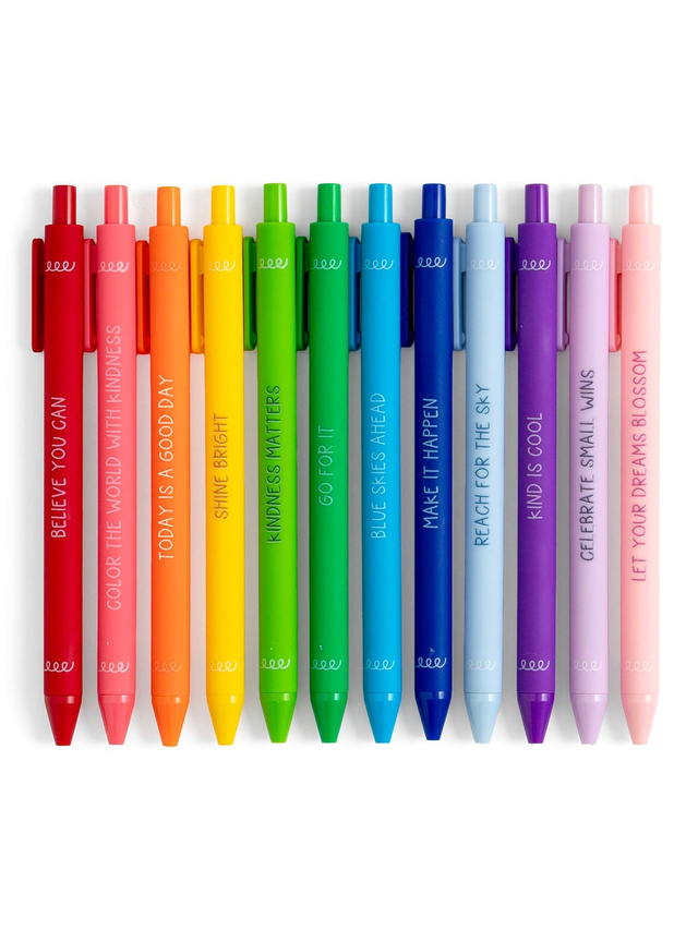 Happy Colors Crayon-Inspired Affirmations Pen Set of 12, 2 of 4