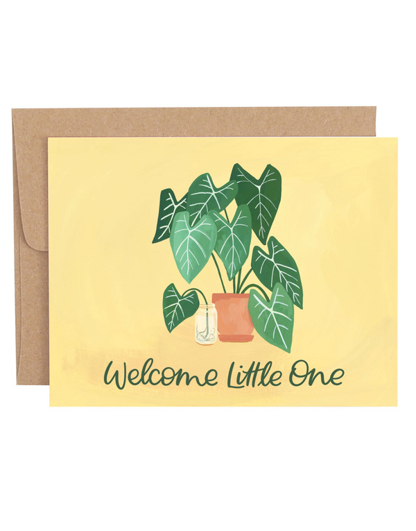 Welcome Little One Houseplants Greeting Card, 1 of 1