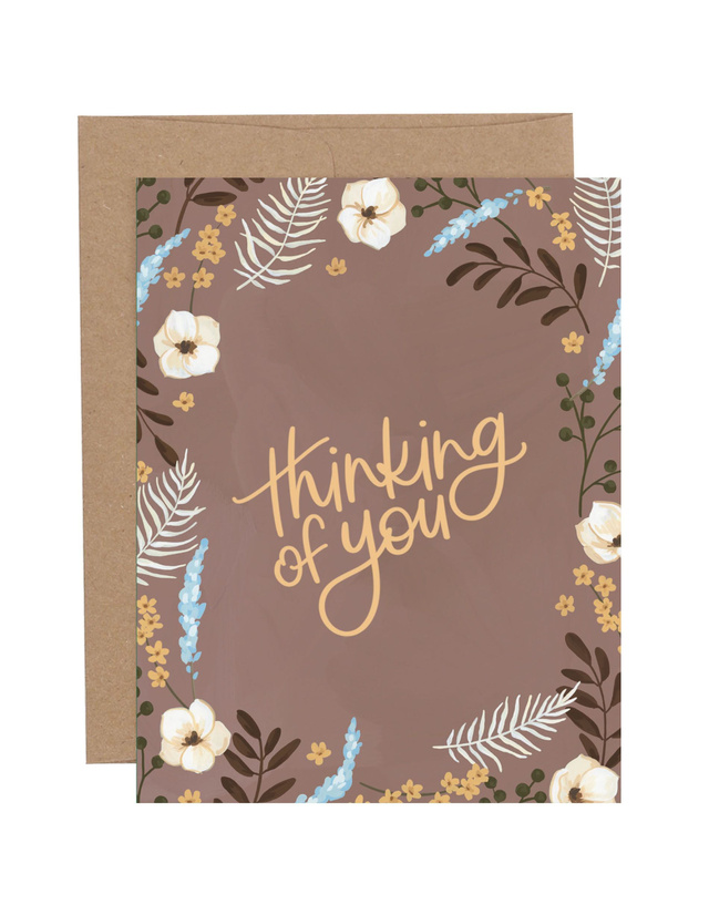 Thinking Of You Hudson Floral Sympathy Greeting Card, 1 of 2