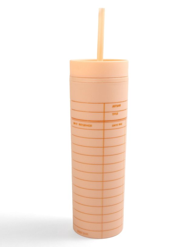 Library Card 16oz Skinny Acrylic Tumbler - Peach, 2 of 3