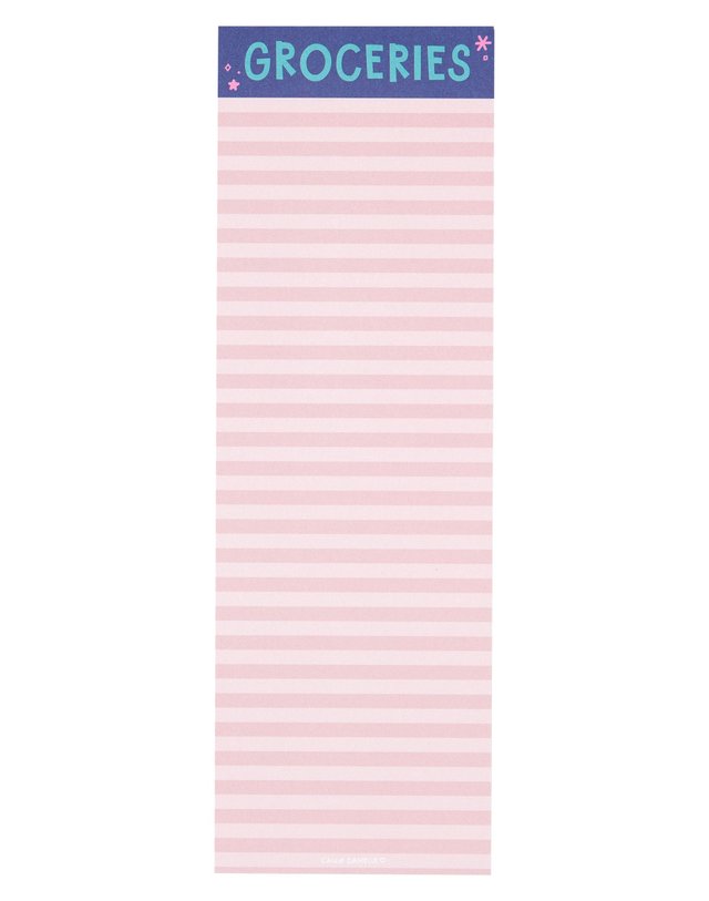 Pink Stripe Grocery List 4×12 Notepad, 1 of 2