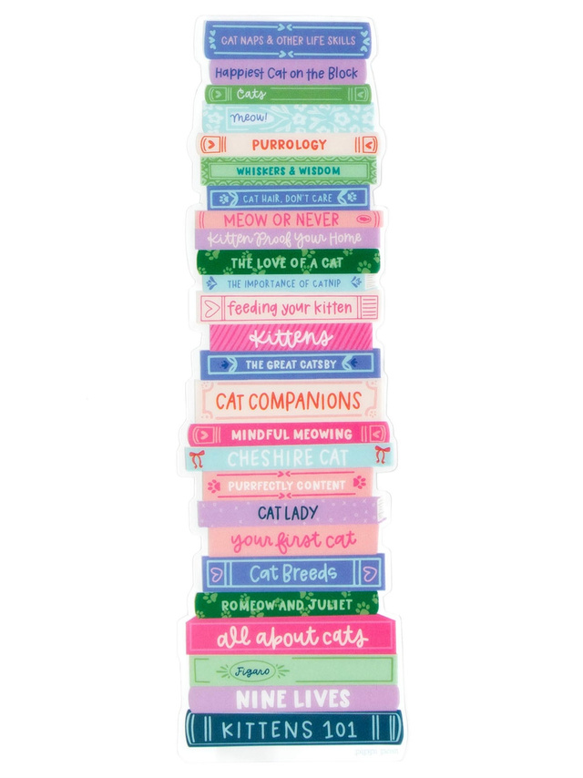 Cat Lover Book Stack Transparent Bookmark, 2 of 2