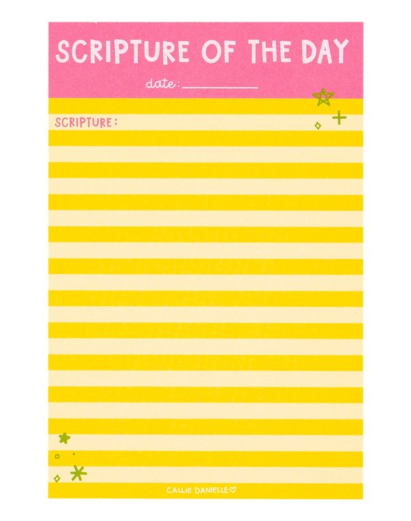 Scripture of the Day Yellow 4×6 Notepad, 1 of 3